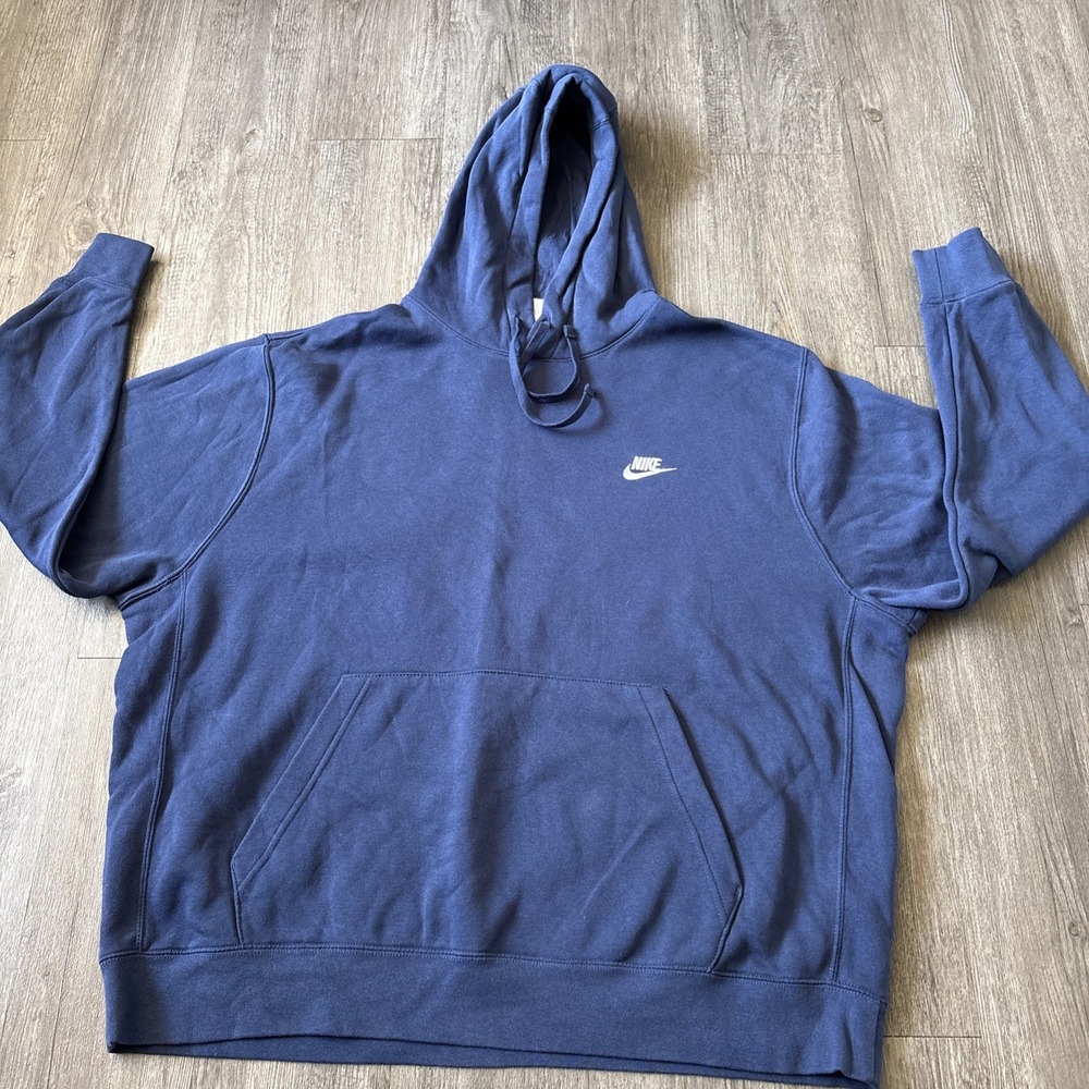 Nike Sportswear Club Fleece Mens Hoodie Blue Pullover XXL